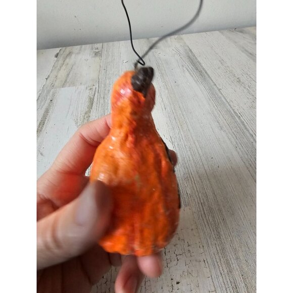 Vintage dept 56 glitter gourd pumpkin ornament jack-o'-lantern anthromorphic sha - Picture 5 of 8
